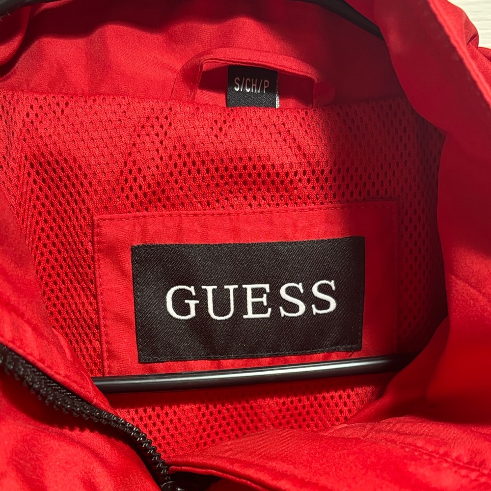 GUESS Women's Red Utility Hooded Jacket Size Small - Picture 2 of 8